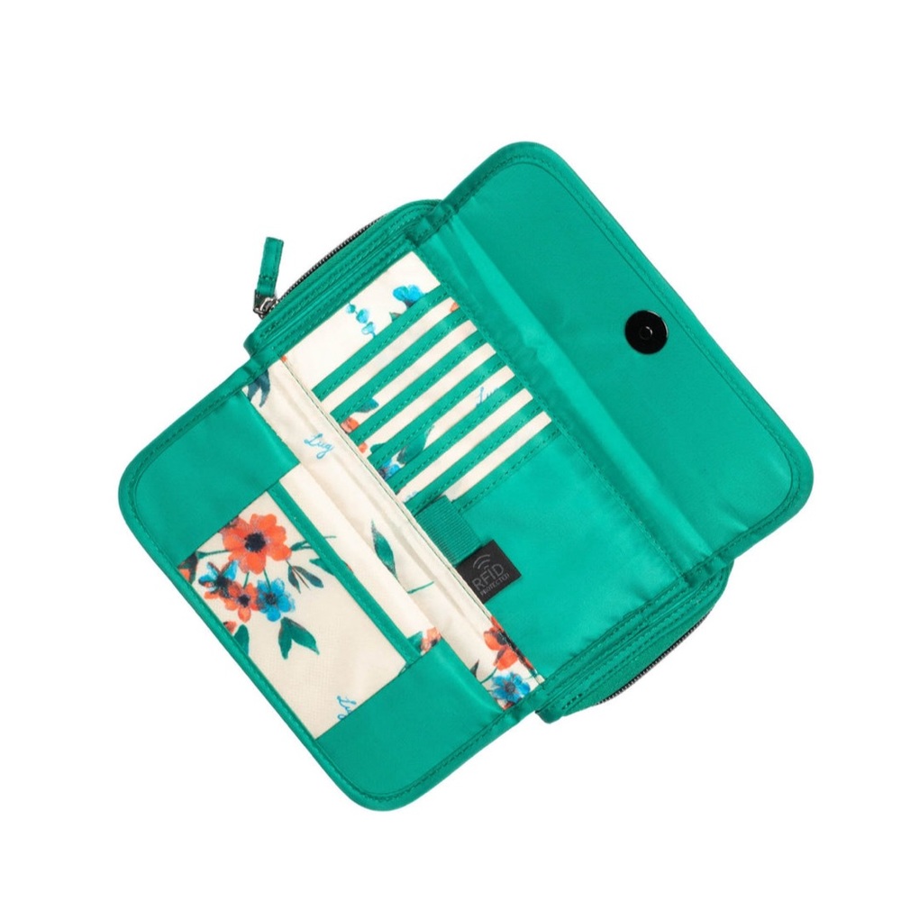 Lug Kickflip SE Convertible RFID Wallet Kelly Green or Poppy Red NWT - Picture 3 of 16